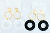 Triple Circles Gold Earrings