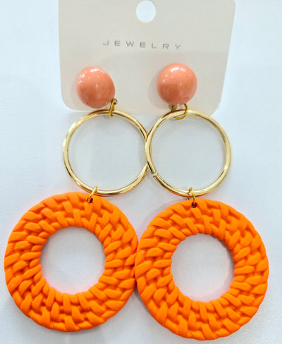 Triple Circles Color Earrings