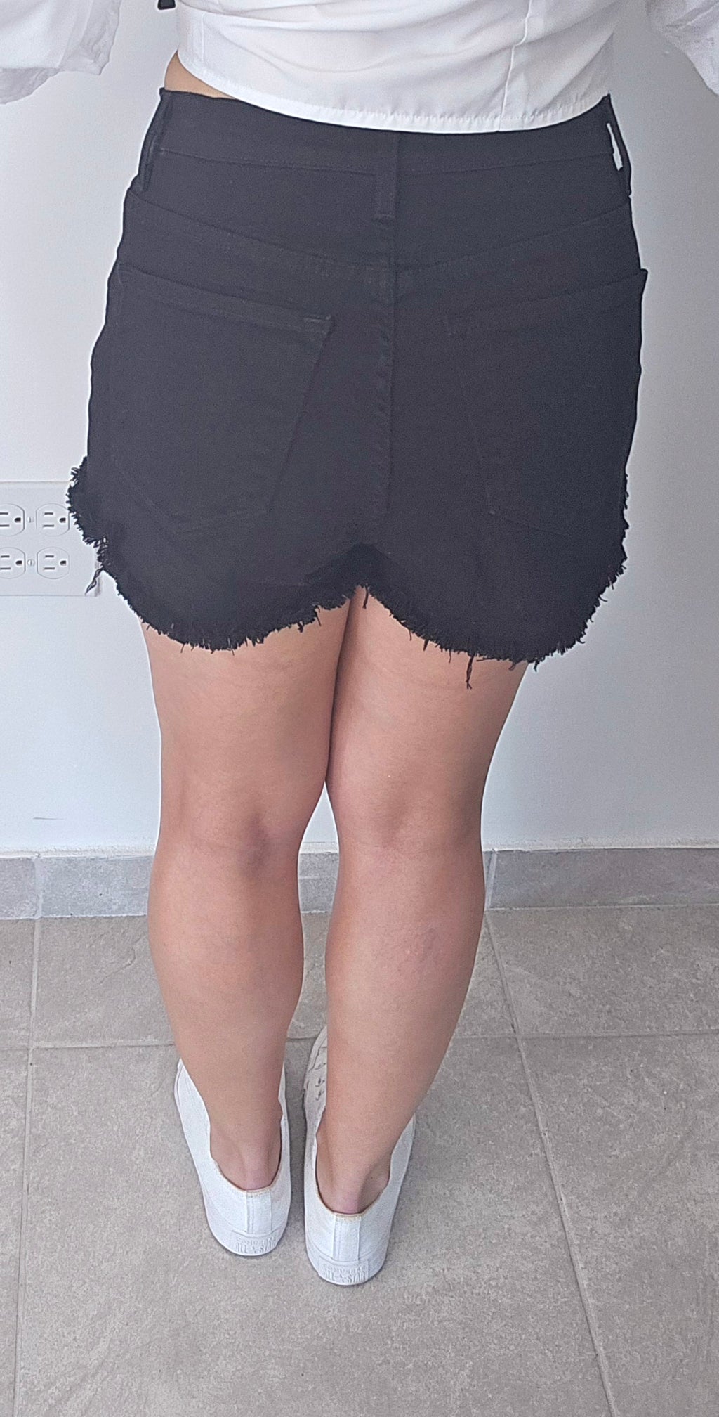 Vibrant Black Denim Short