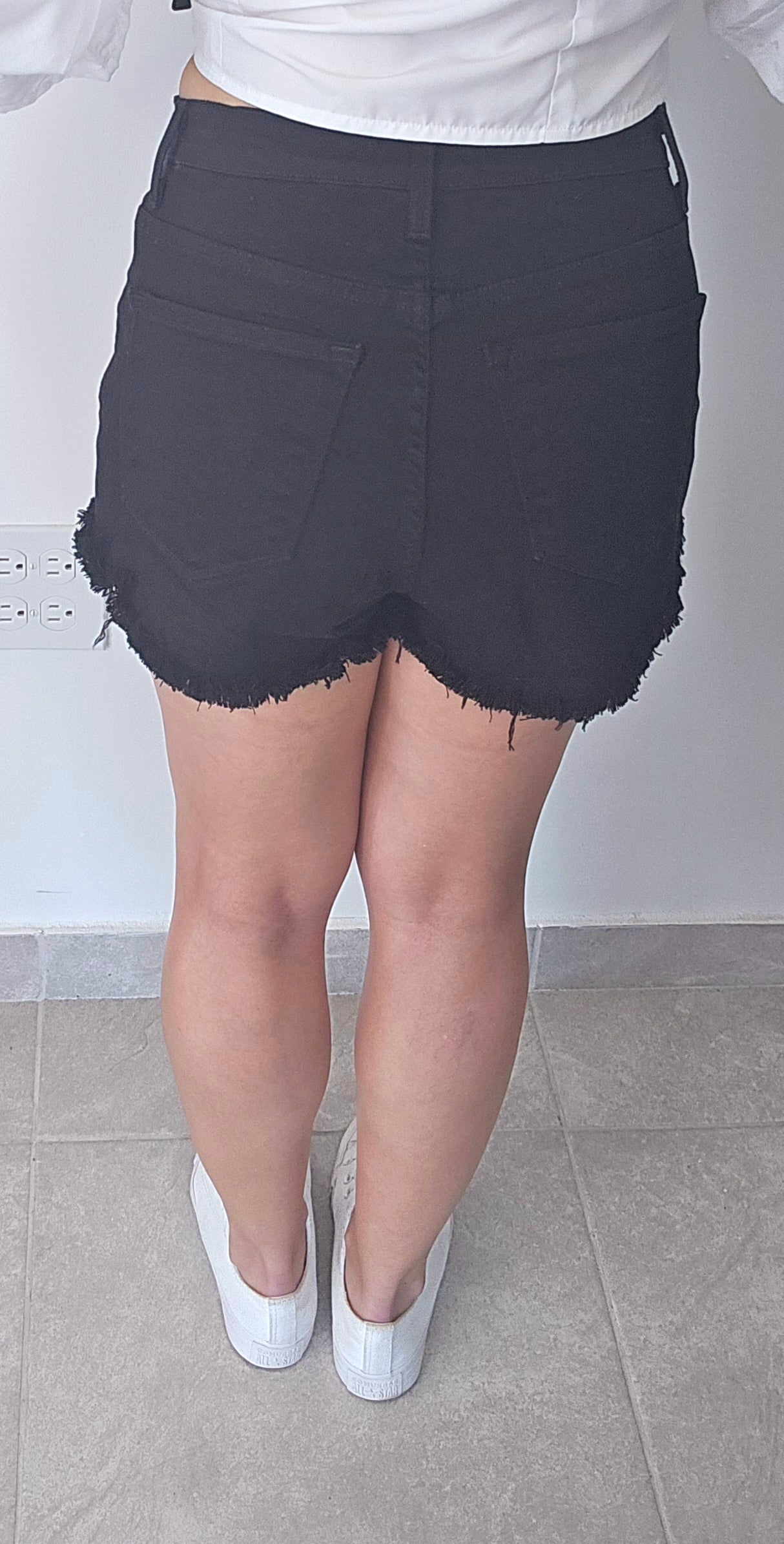 Vibrant Black Denim Short