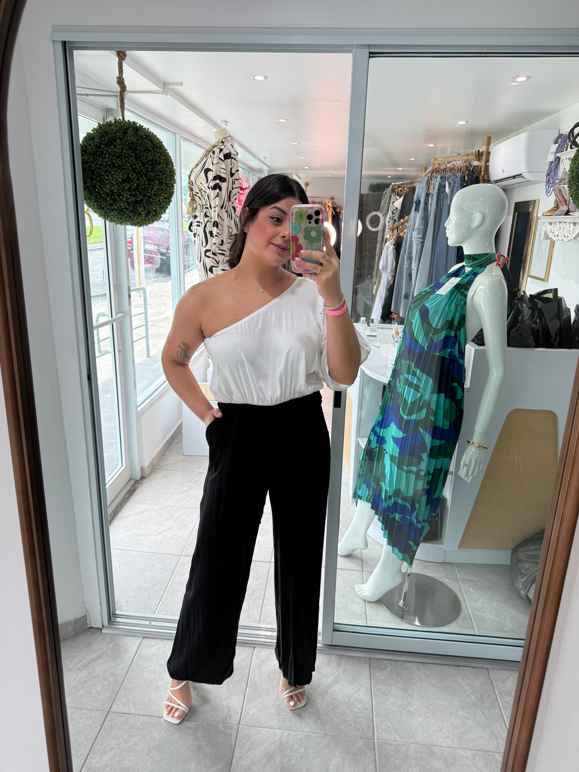 Dress day jumpsuit blanco y negro