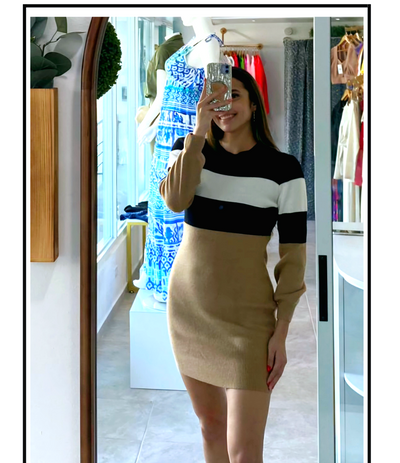 Jess Lea Striped Long Sleeves Dress