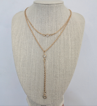 Simple Rhinestone Layering Necklace