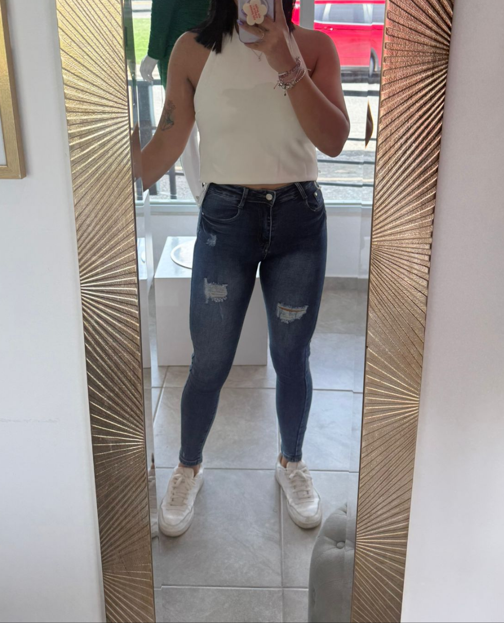 Glam Ivory Halter Top
