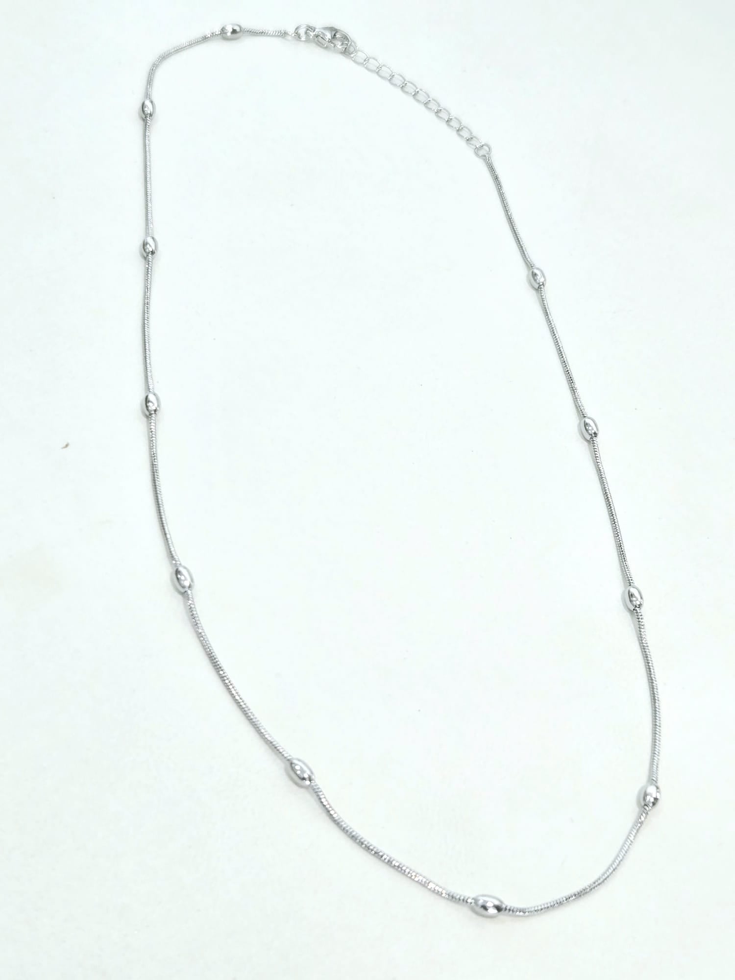 Silver Beads Simple Necklace
