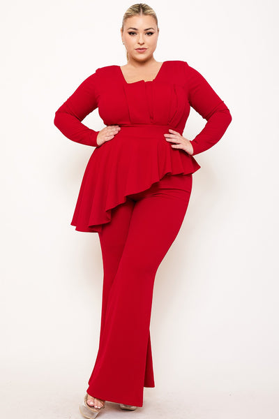 Asymmetrical Plus Jumpsuit