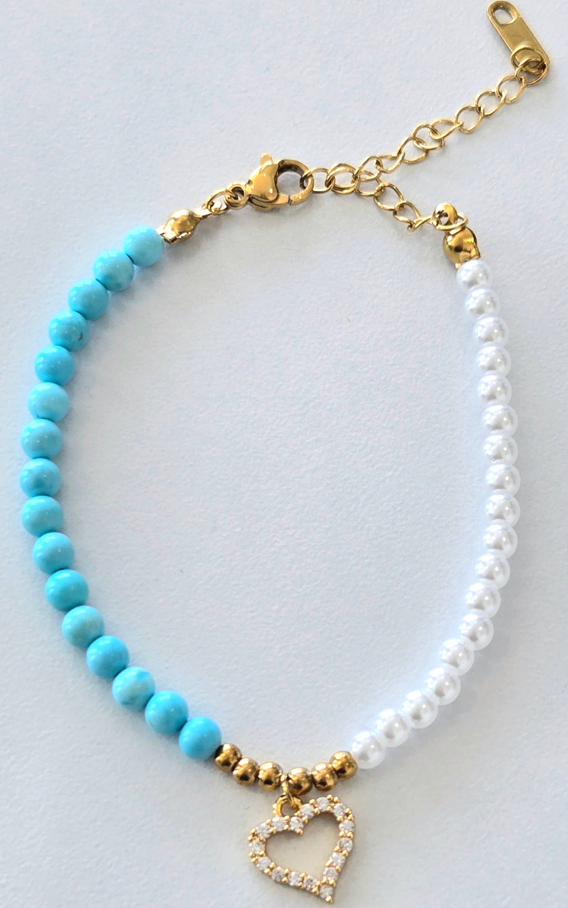 Aqua & Pearls Bracelet