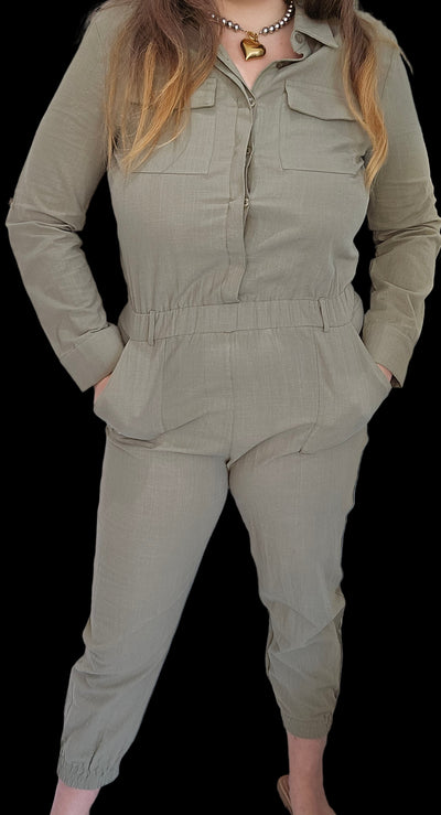 Be you  Military Green Jumpsuit