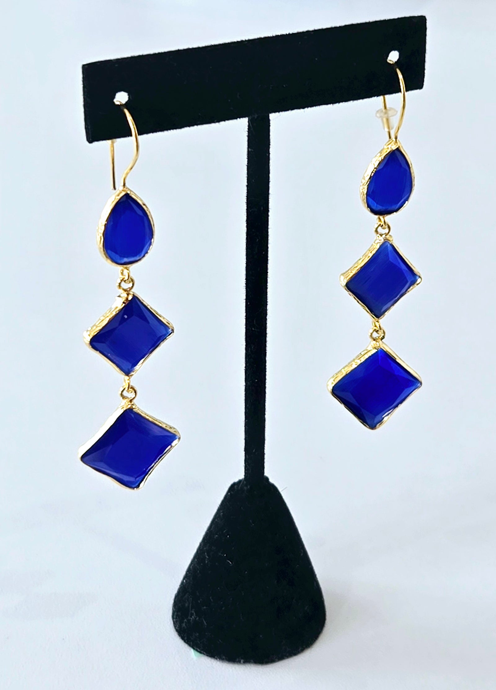 Gold & Blue Earrings