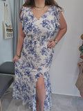 Blue Garden Floral Dress