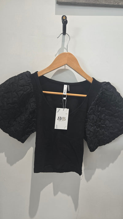 Glam Black Crop Top