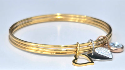 Triple Heart & Rhinestones Bracelets