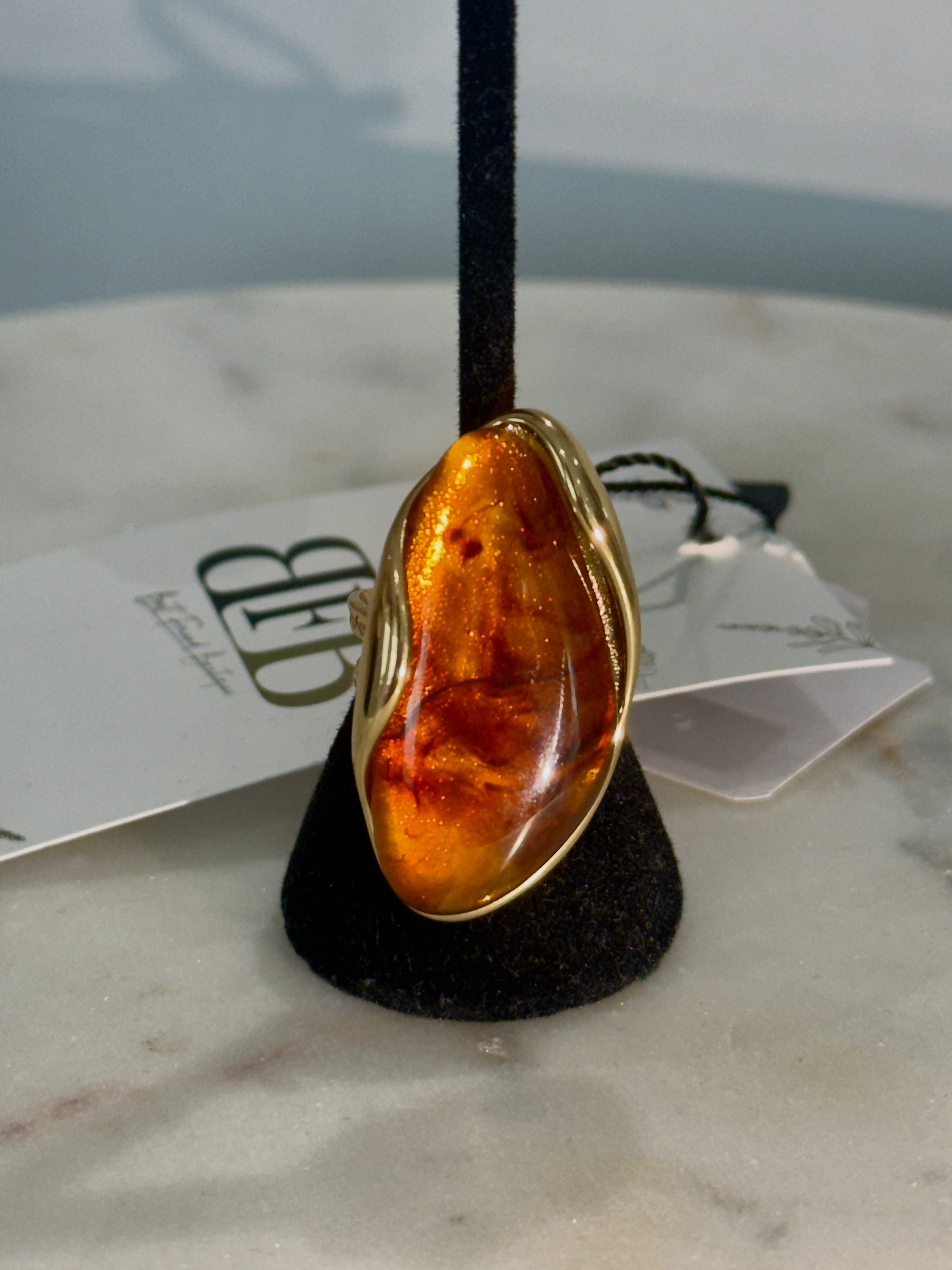 Brown Stones Set (Ring & Earrings)