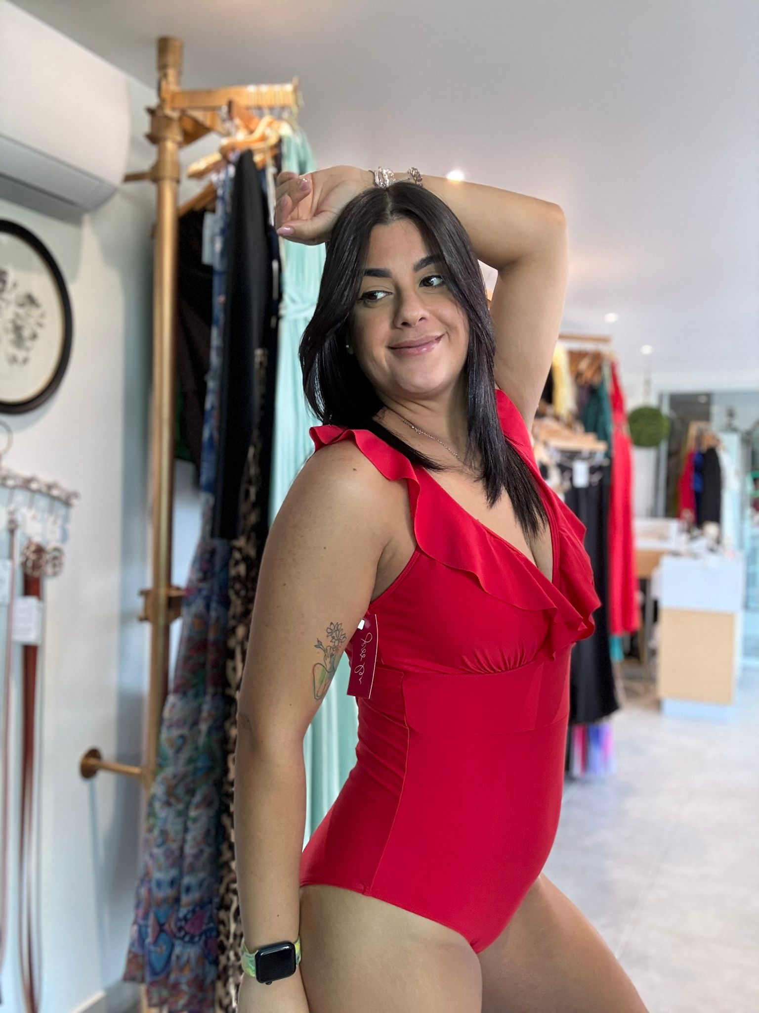 Red swimsuit