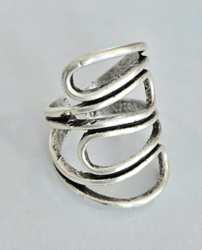 Abstract Silver Ring