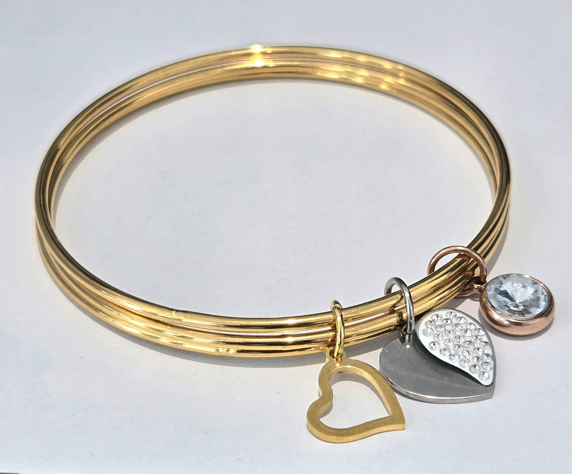 Triple Heart & Rhinestones Bracelets