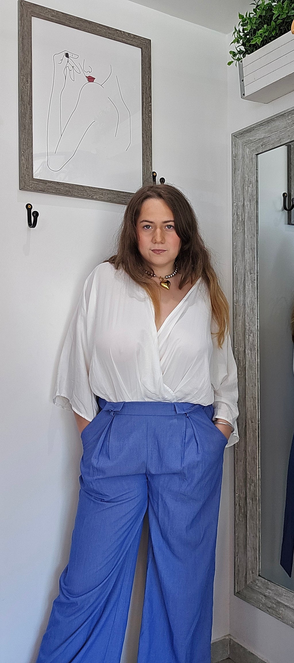Jumpsuit Blanco y Azul Dress Day