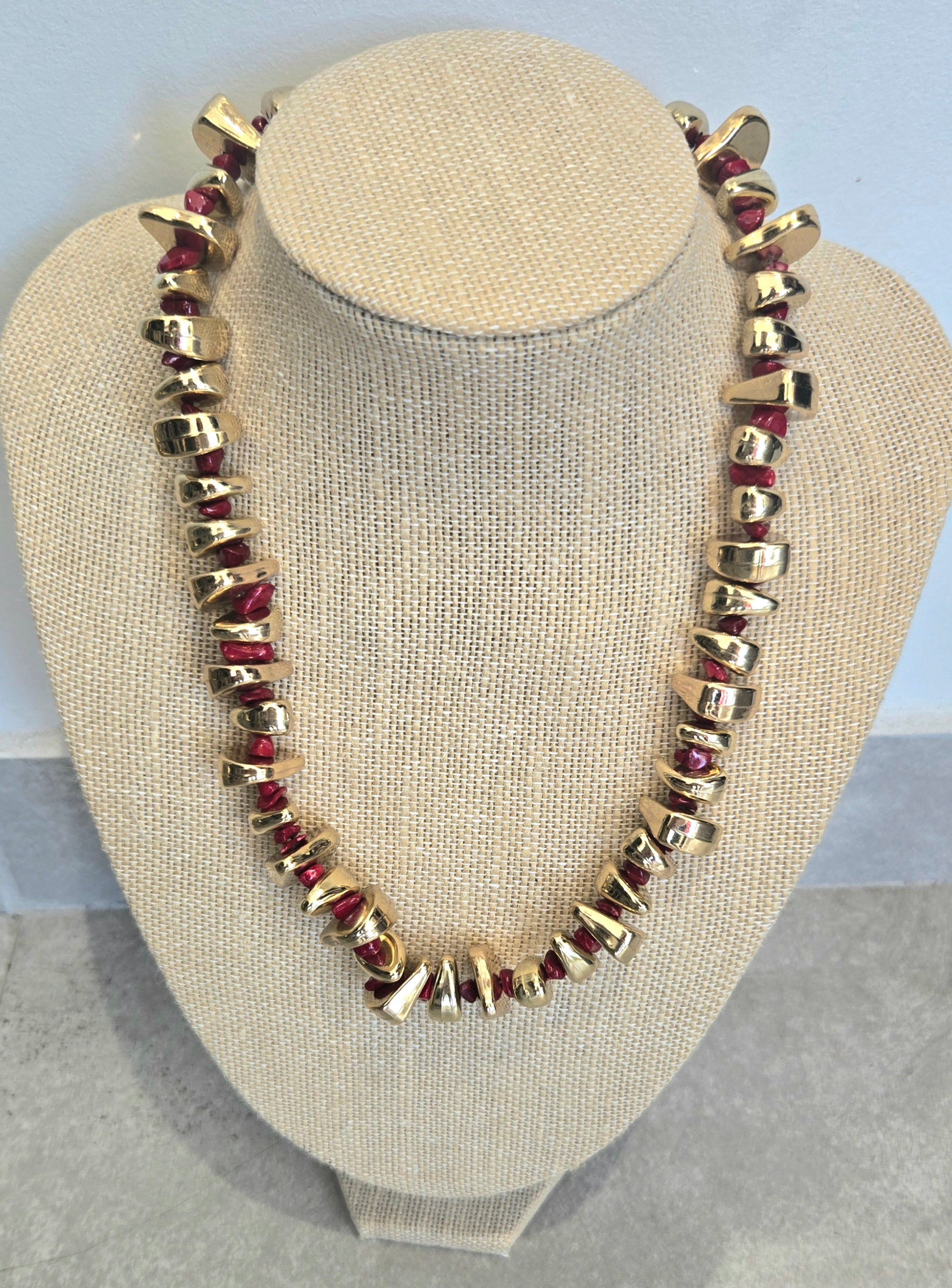 Gold & Red Necklace