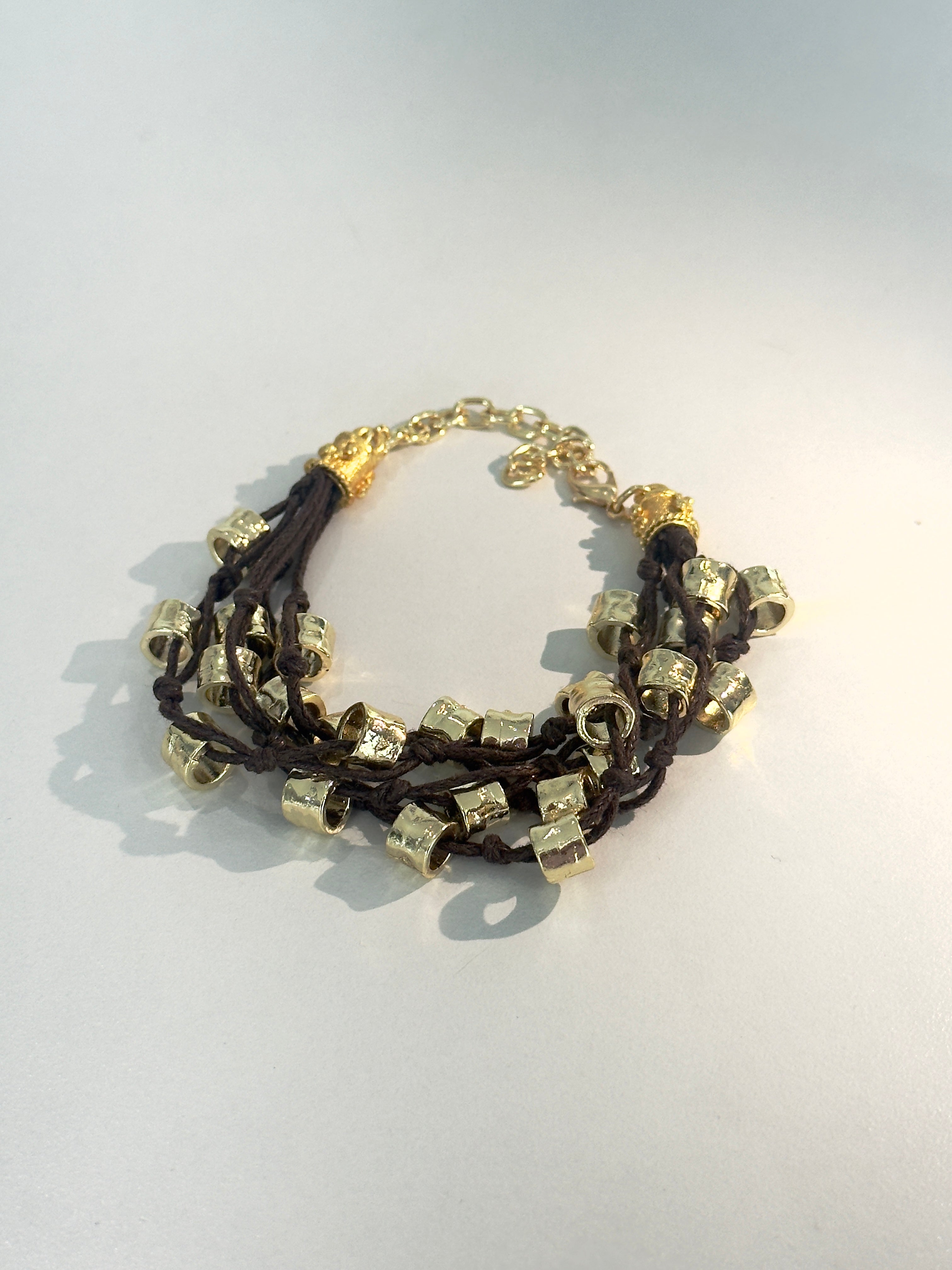 Brown Gold Tubes Bracelet