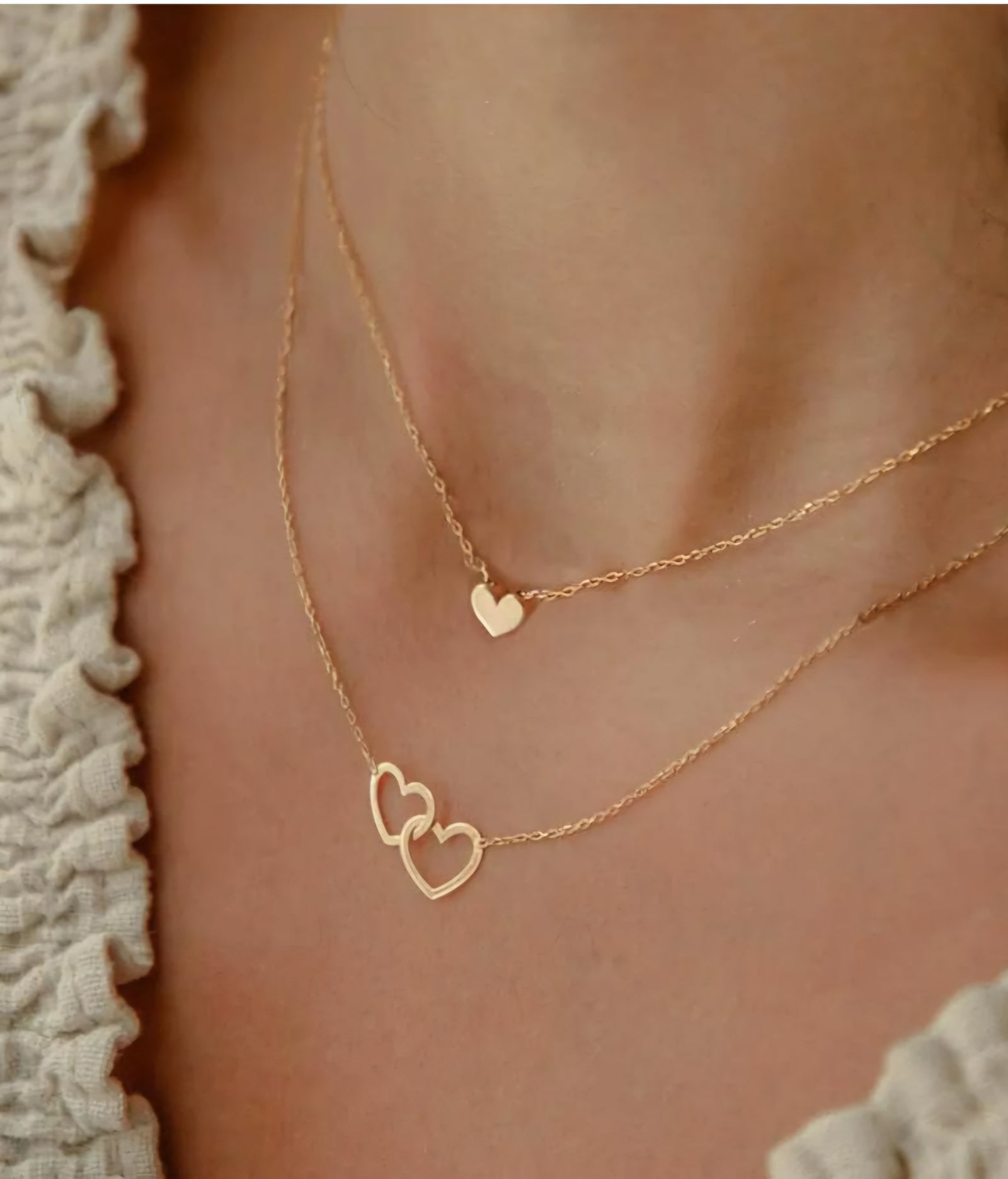 Triple Heart Layering Necklace