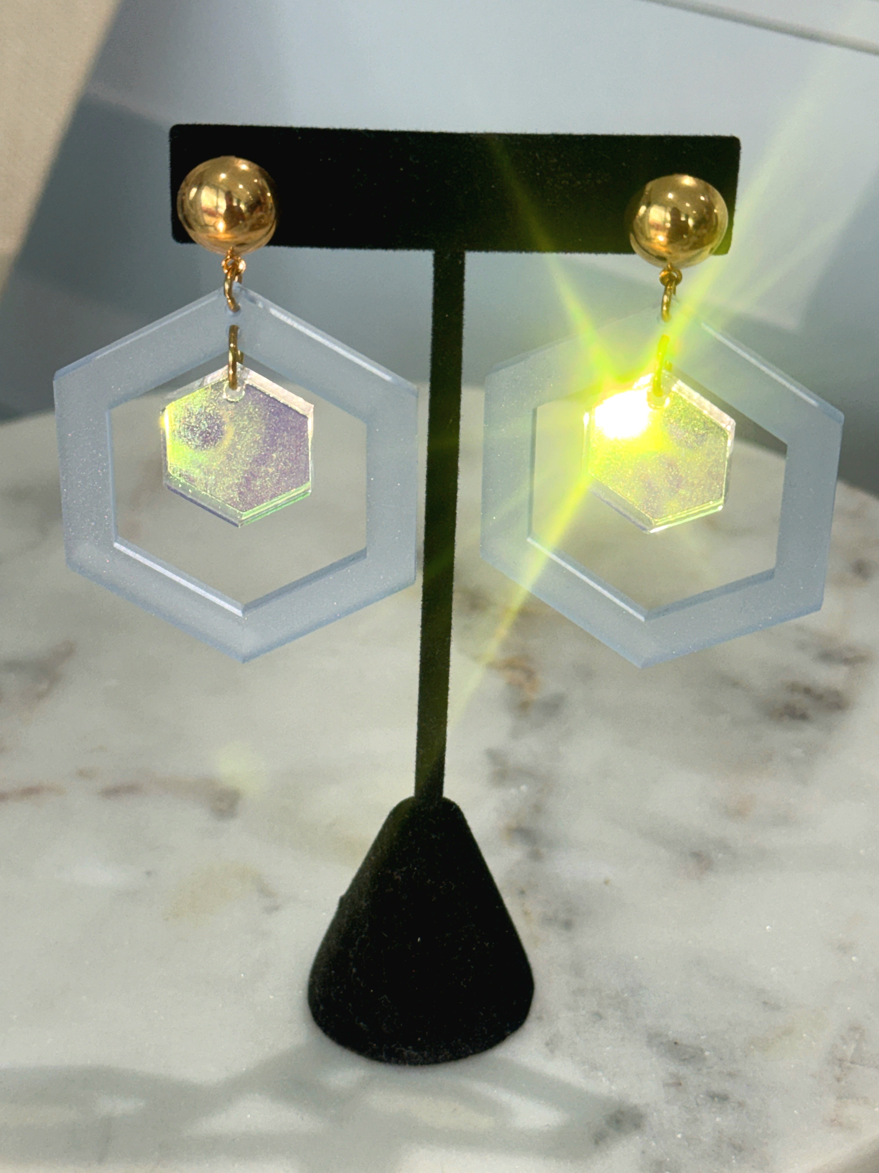 Soph + Mika Hexagon Earrings