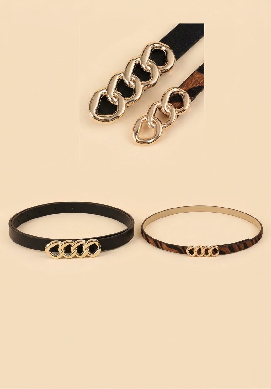 Thin Chain Buckle Belt
