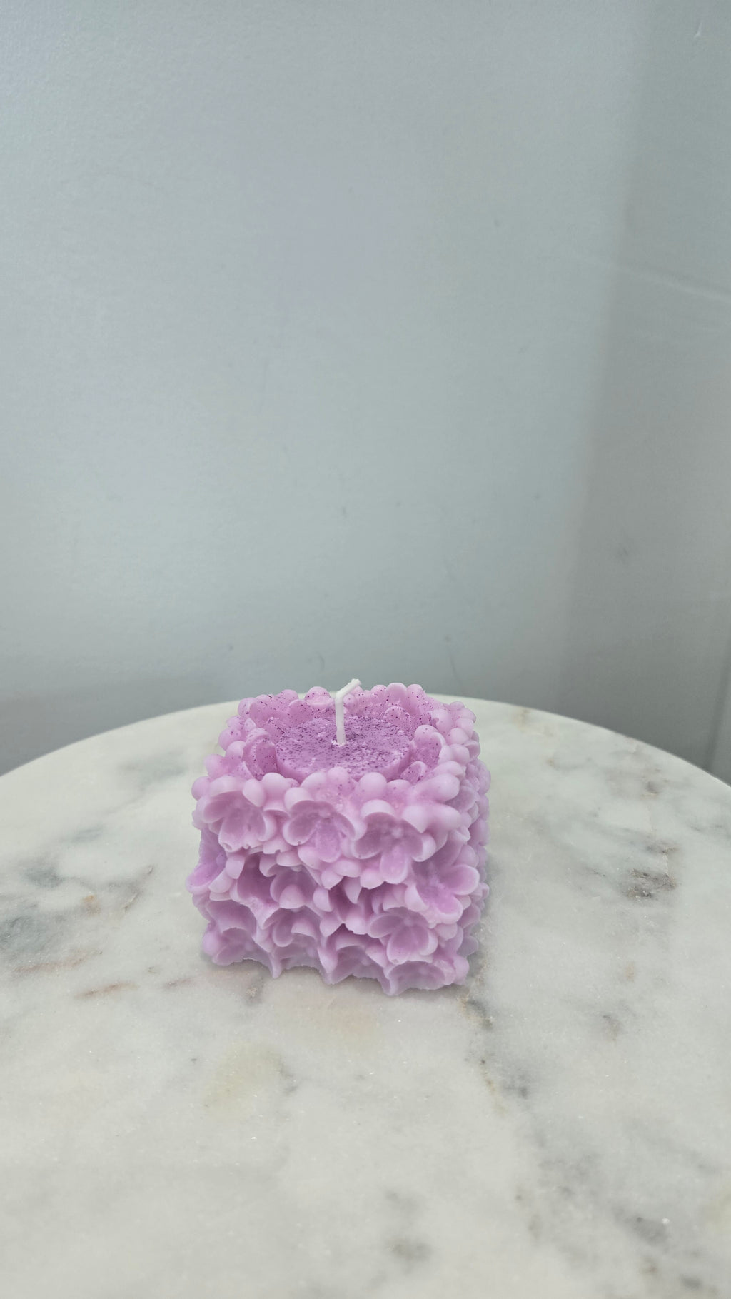 Violet Flowers Candle