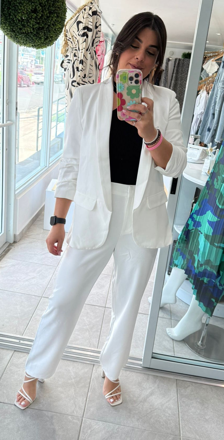 Ovi White Blazer Set