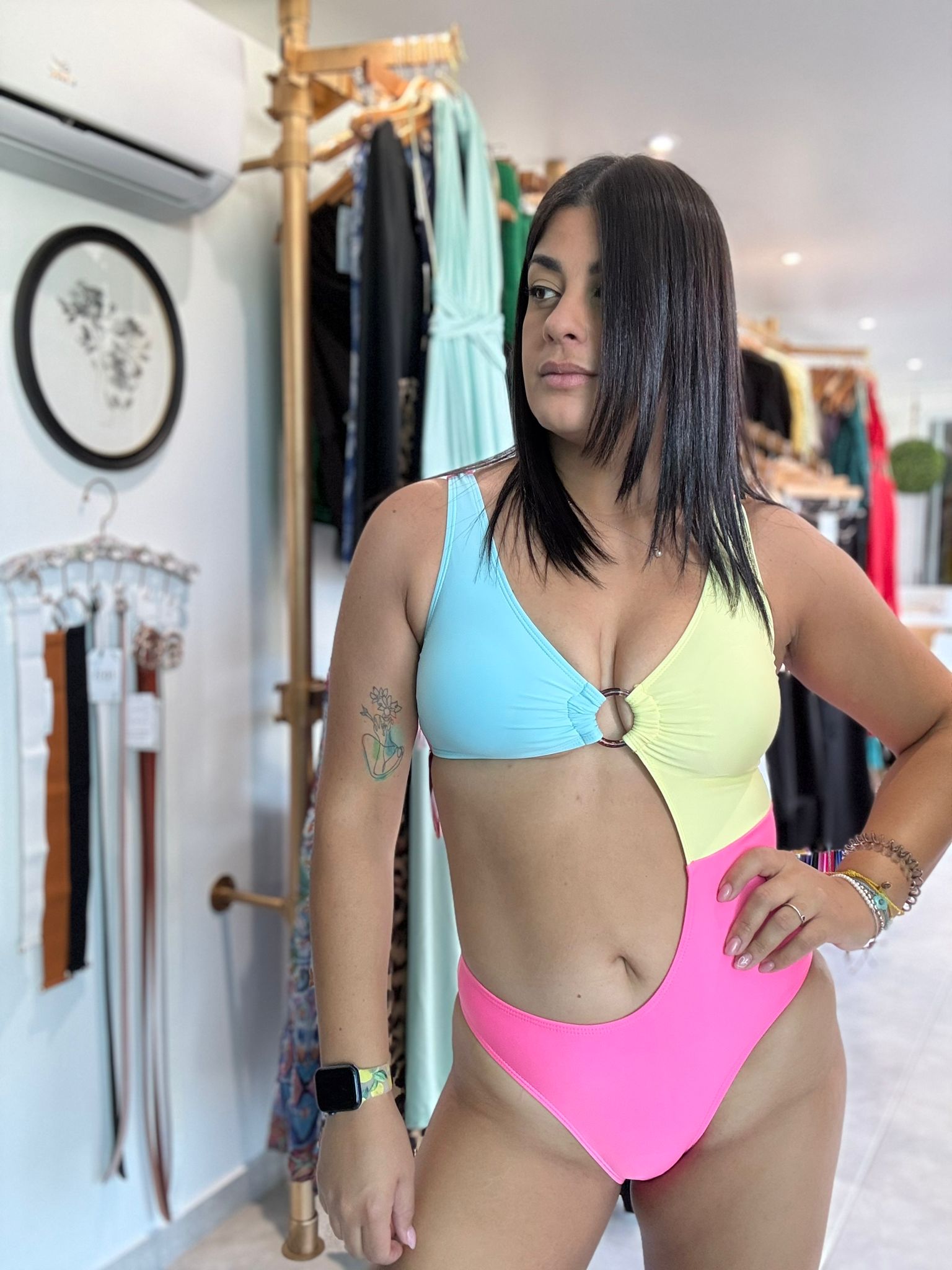 Baby Blue Triple Color Bathing Suit