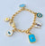 Blue & Gold Charms Bracelet