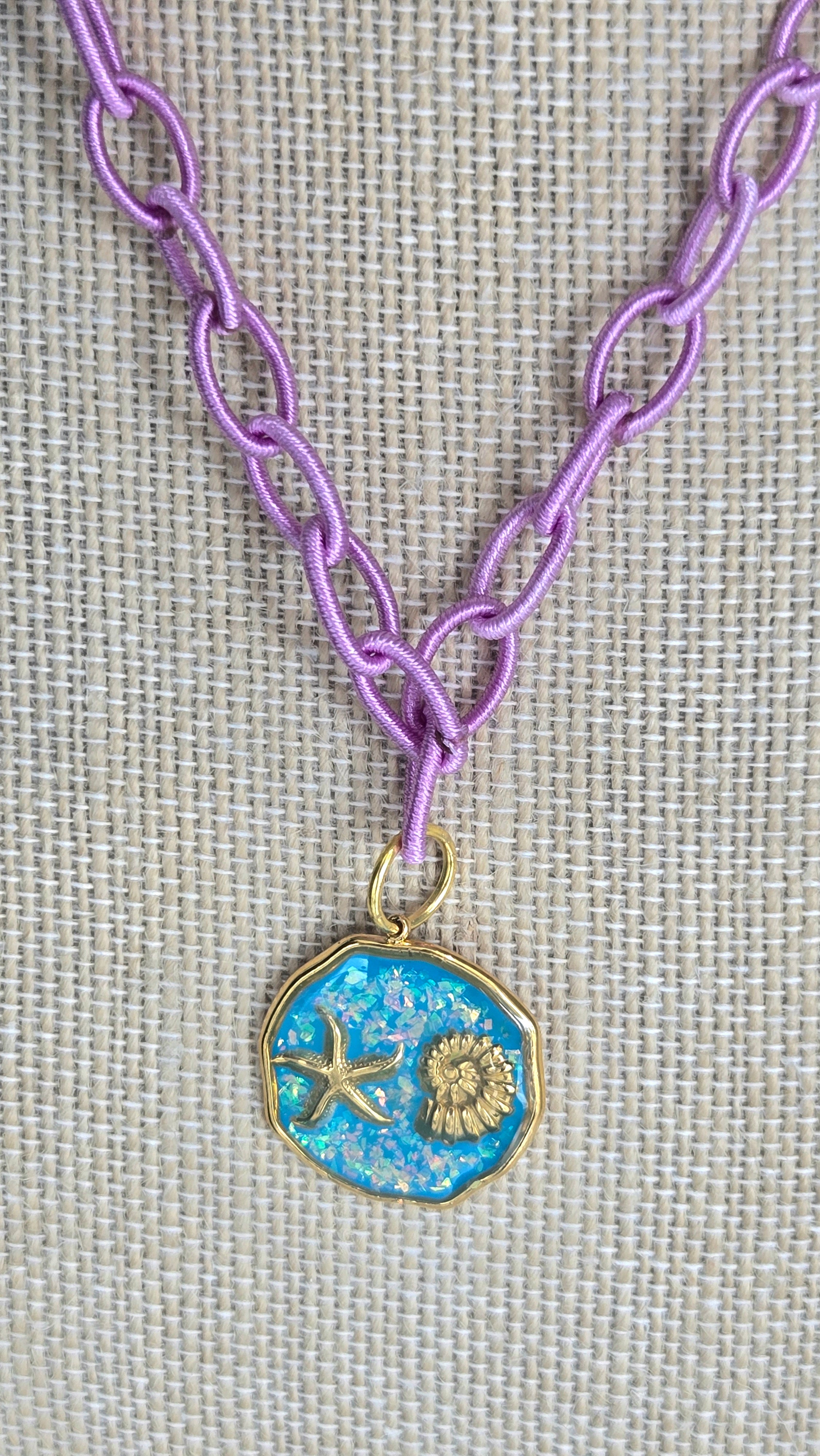 Purple & Blue Seachell Necklace