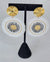 Circles Beads White, Gold & Silver Earrings