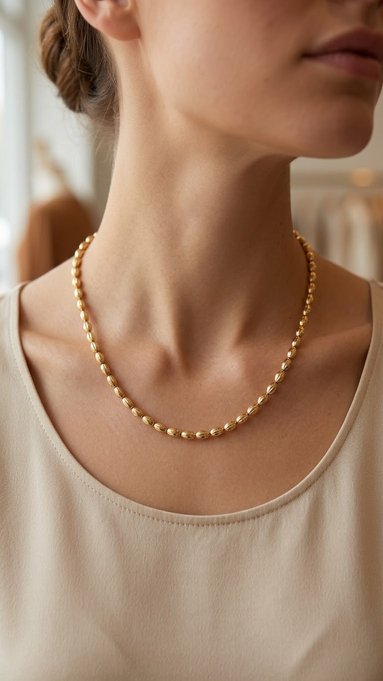Stailess Steel Chain Rice Grain Design