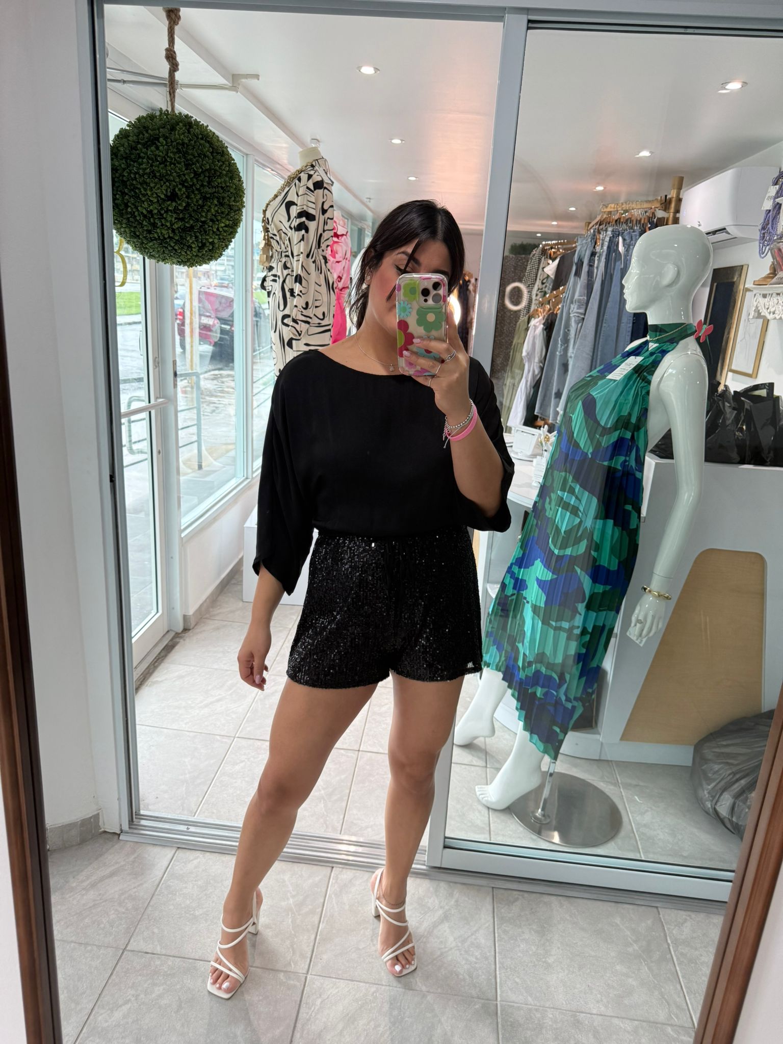 Black Sequins Romper