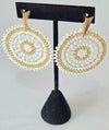 Circles Beads Gold/White Earrings