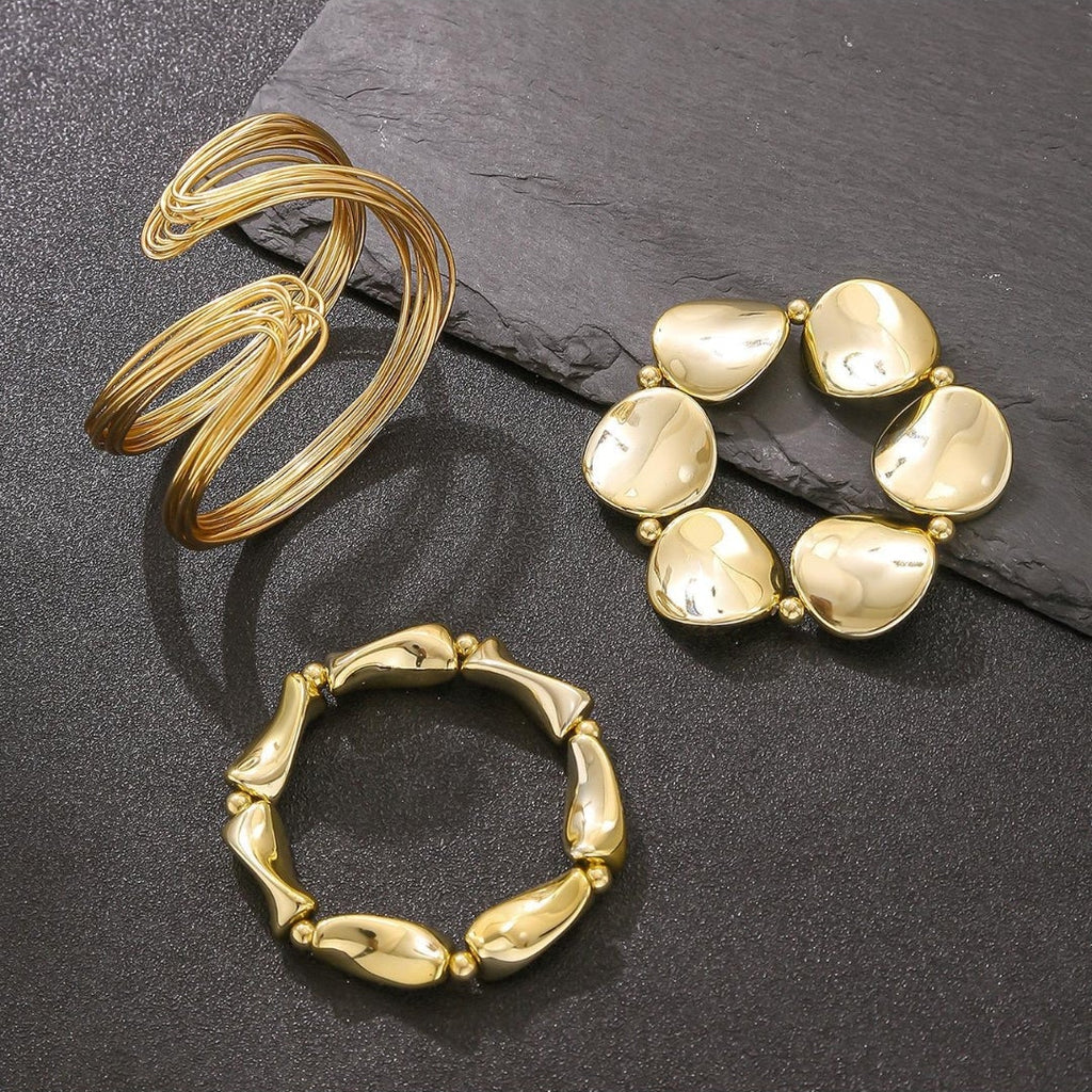 Gold Waves Bangles