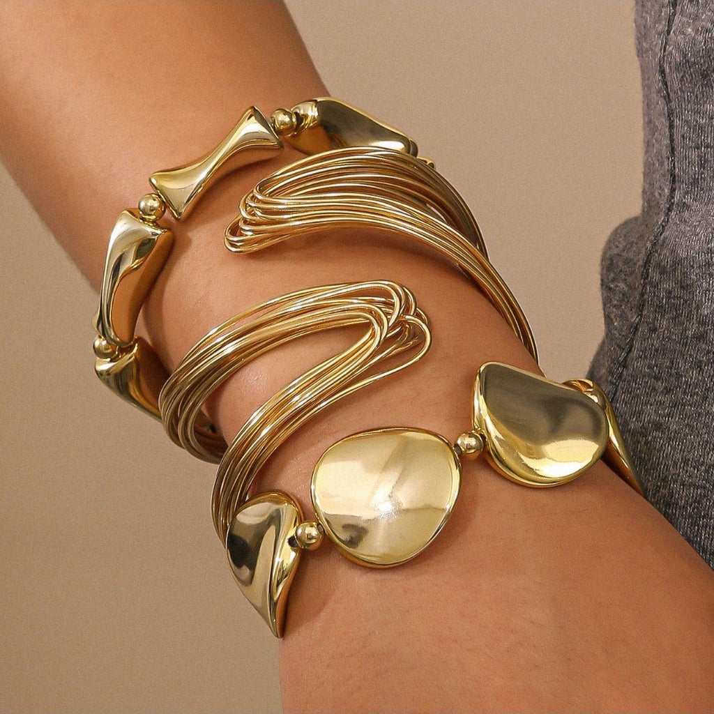 Gold Waves Bangles