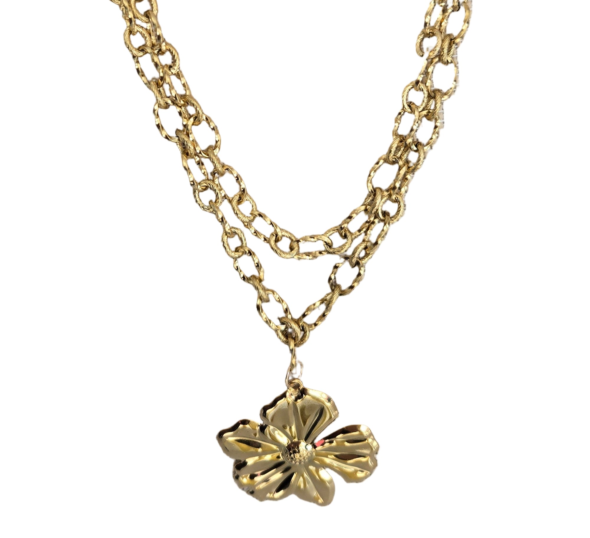 Double Chain Gold Flower