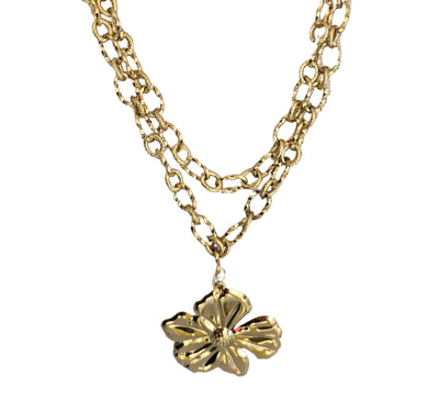 Double Chain Gold Flower
