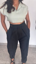 Nylon Long Black Pants
