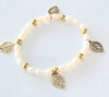 Leafy Pearls Bracelet
