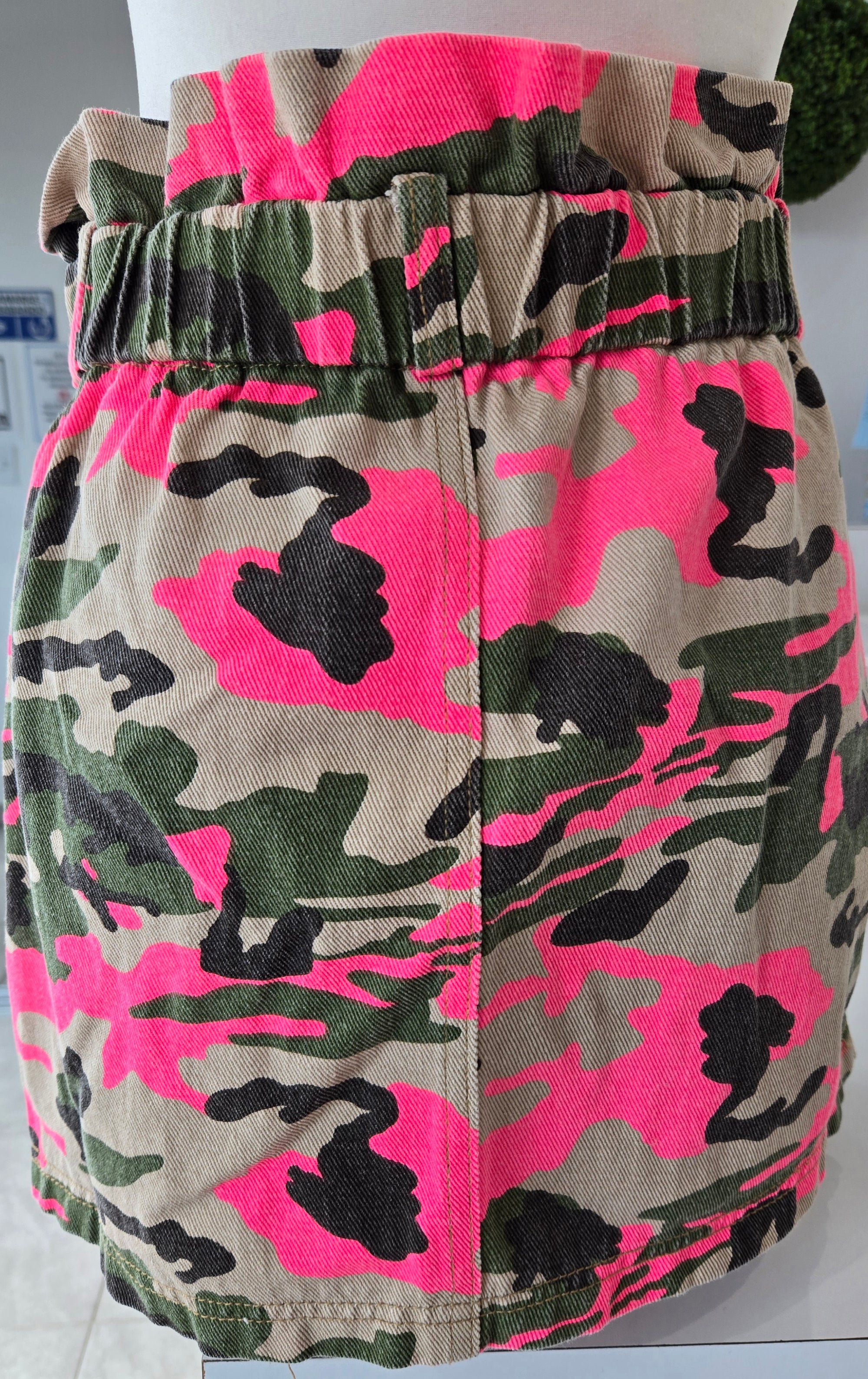 Pink Denim Camouflage Skirt