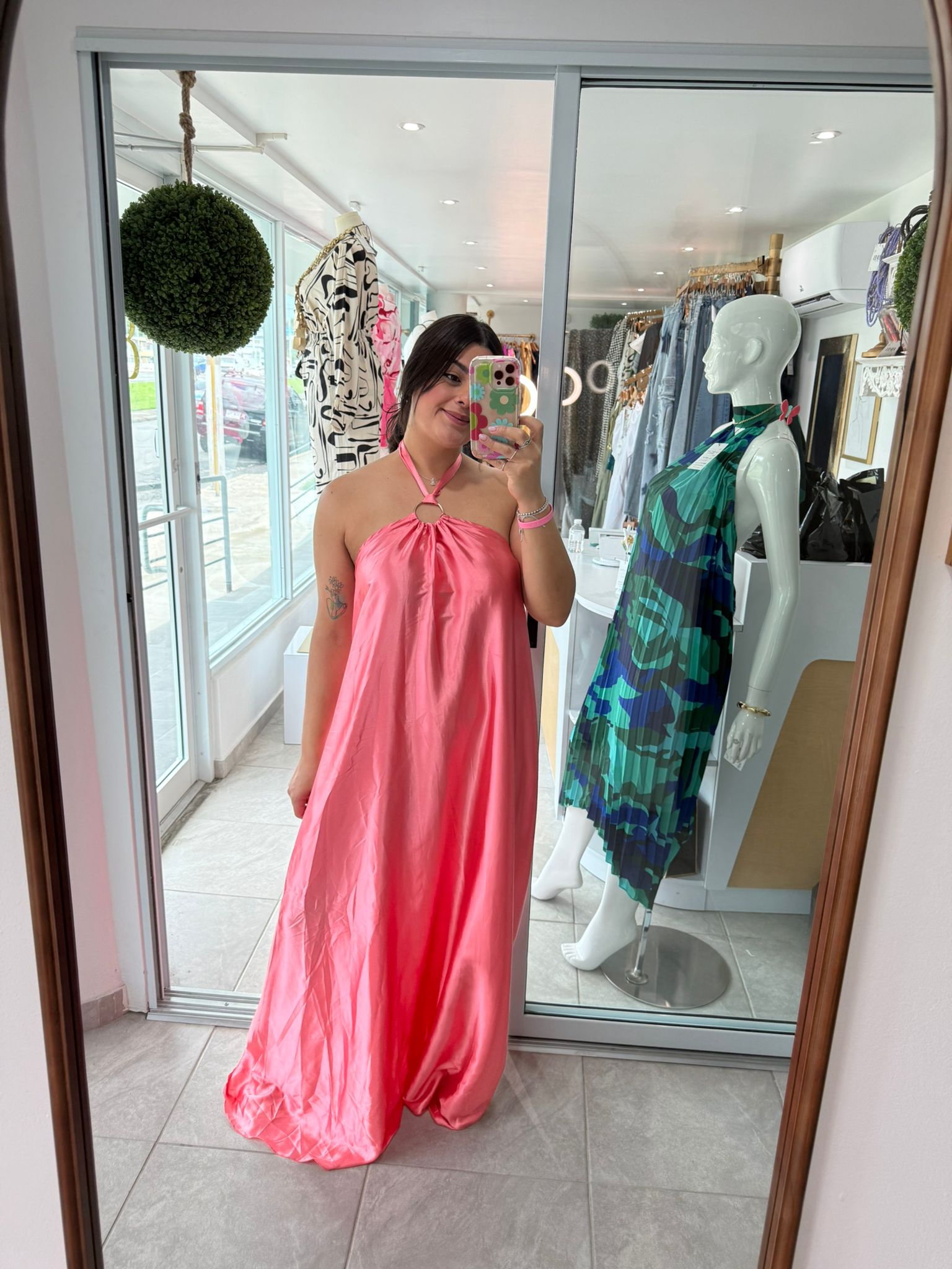 Flamingo Silky Dress