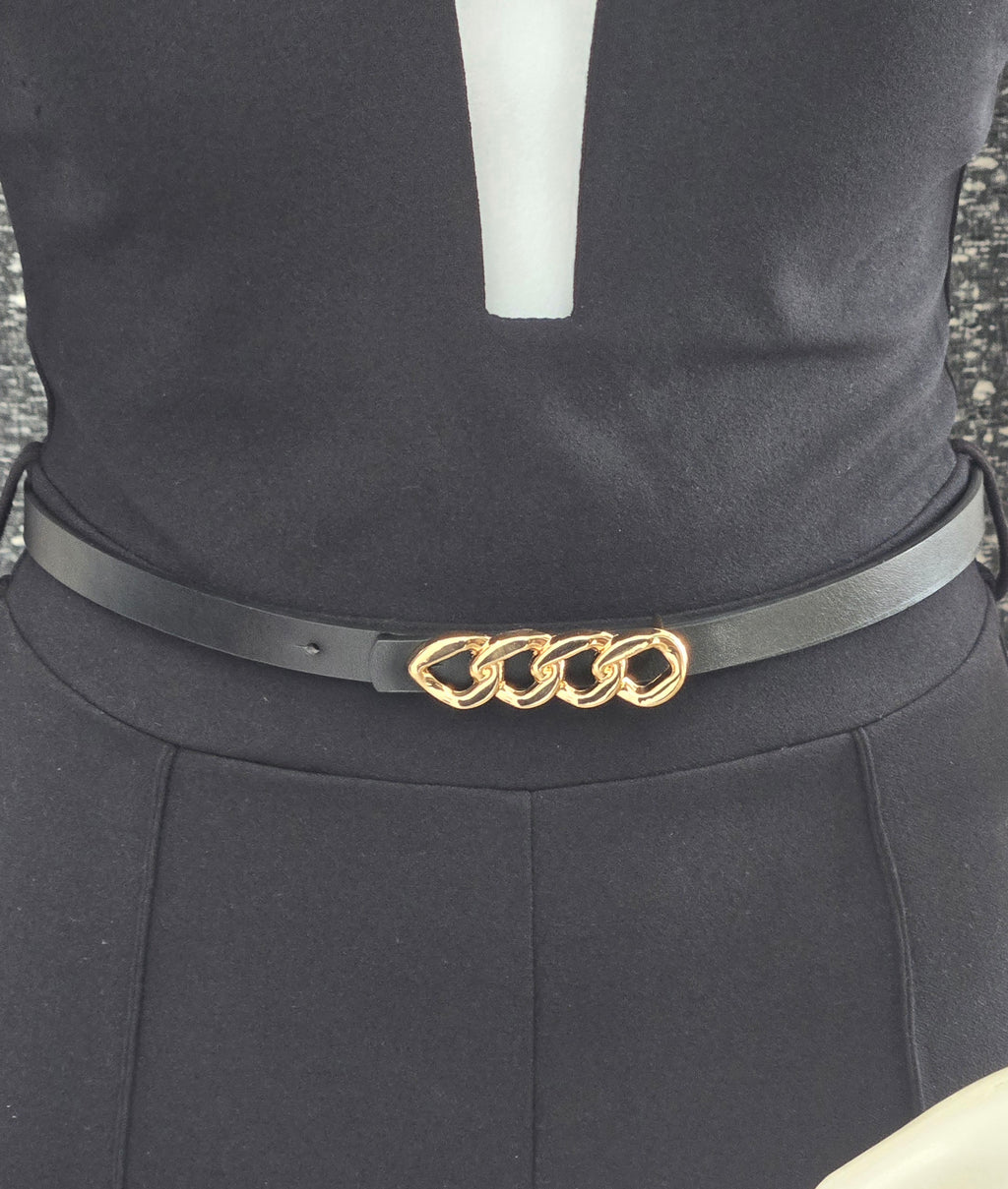 Thin Chain Buckle Belt