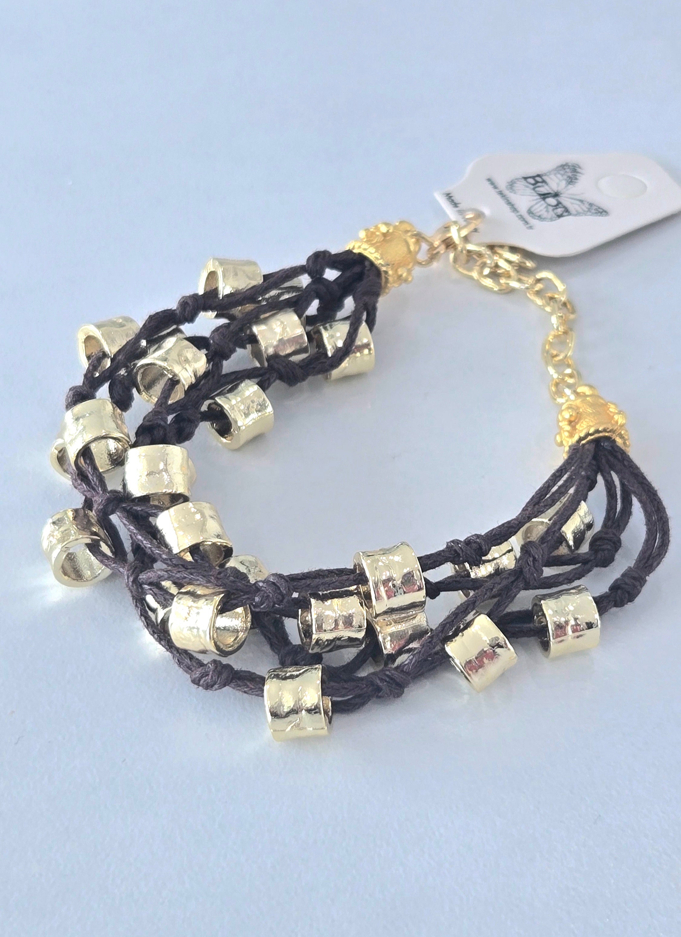 Brown Gold Tubes Bracelet