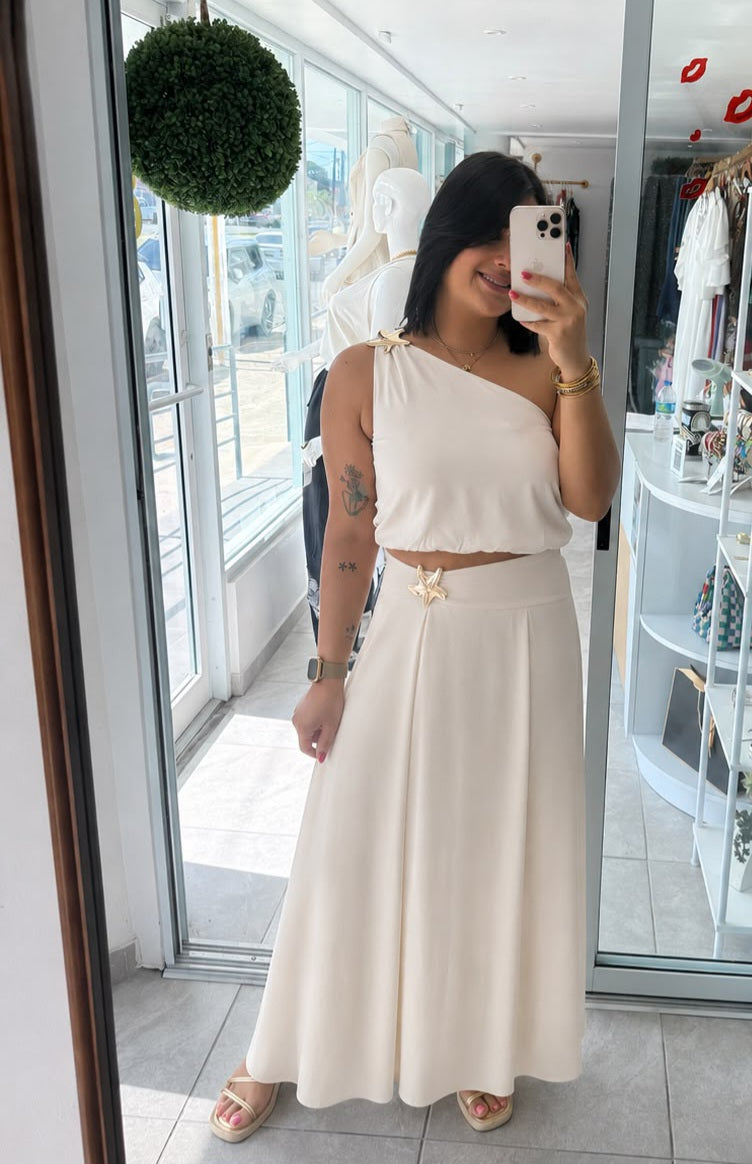 Gold Star one shoulder set