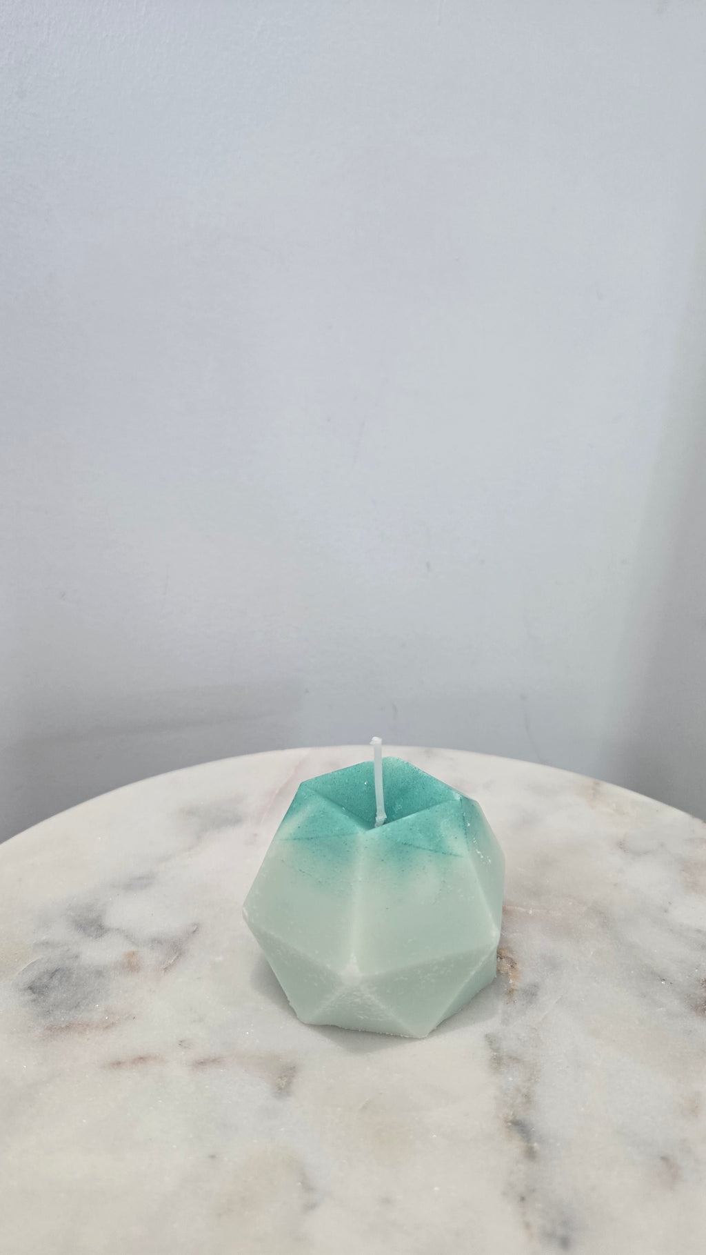 Geometric Green Candle