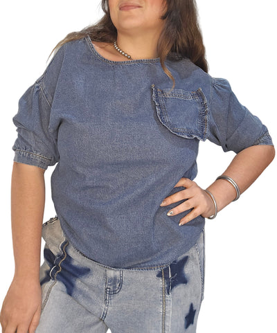 Dark Denim Blouse
