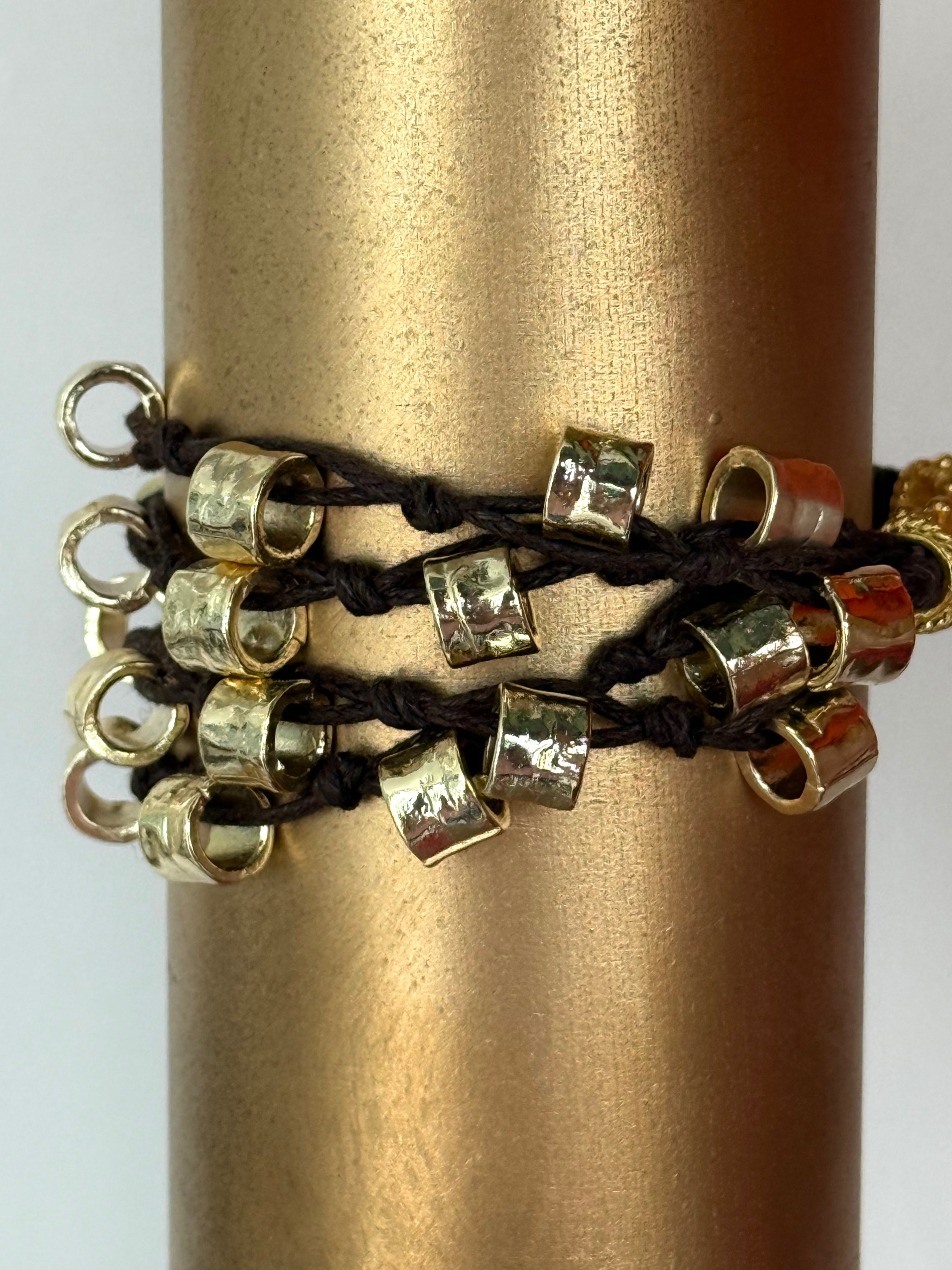 Brown Gold Tubes Bracelet