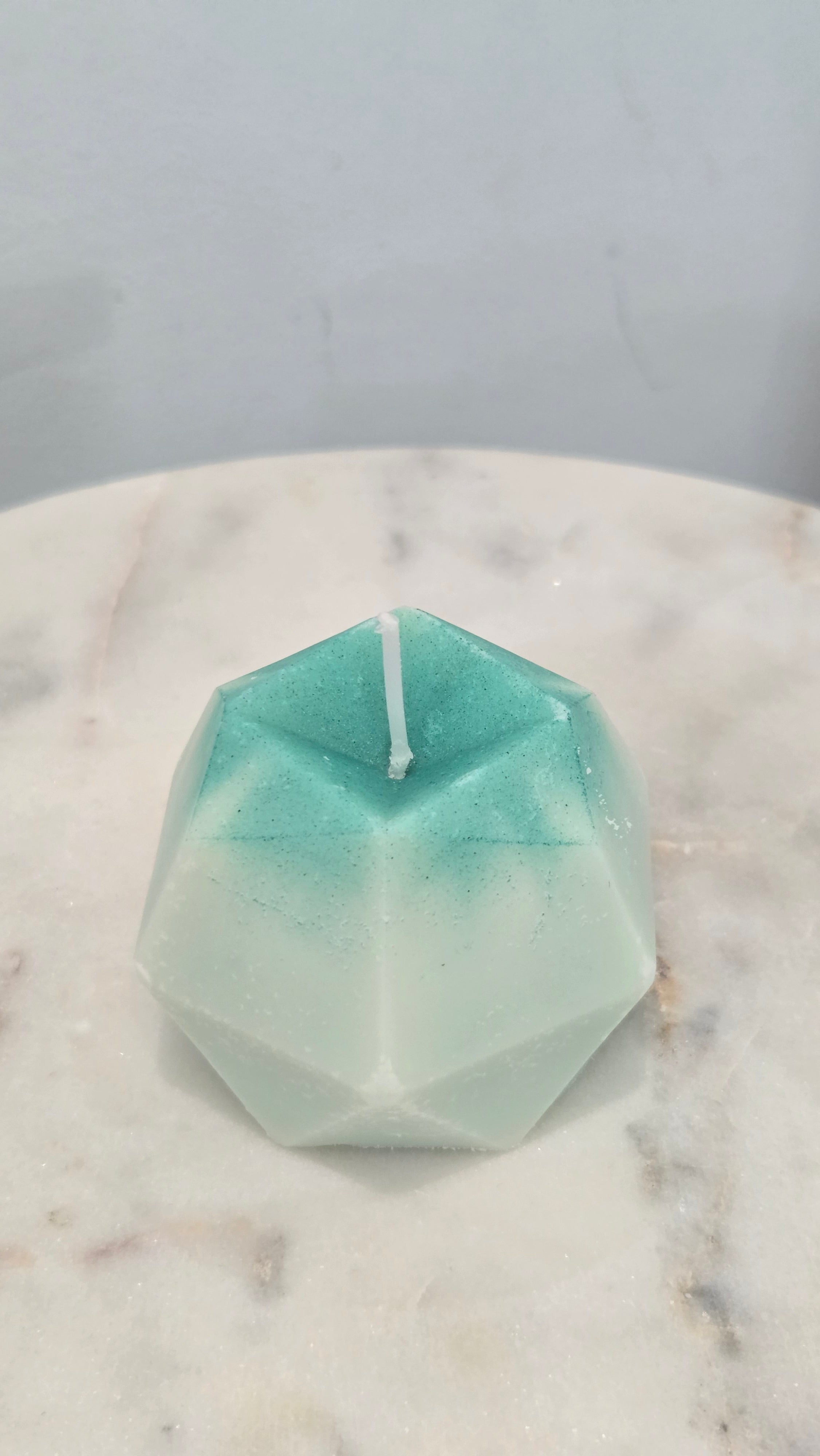 Geometric Green Candle